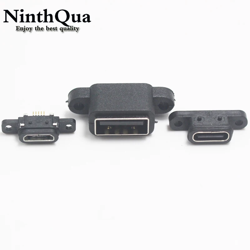 2/5/10 шт. Micro USB 5pin / 2 0 A /Type C 3 1 водонепроницаемый гнездовой разъем с отверстием для
