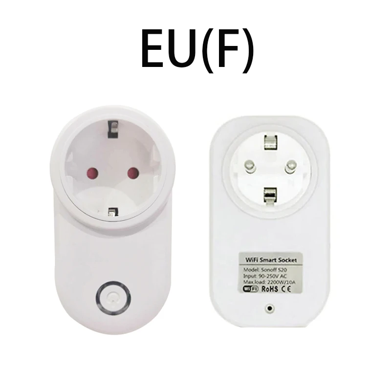 Смарт-разъем 10A Wifi умная розетка eWeLink приложение EU/US/UK/CN/JP Wi-Fi разъем работает с Alexa Google Домашняя мини-Автоматизация - Комплект: EU(F)
