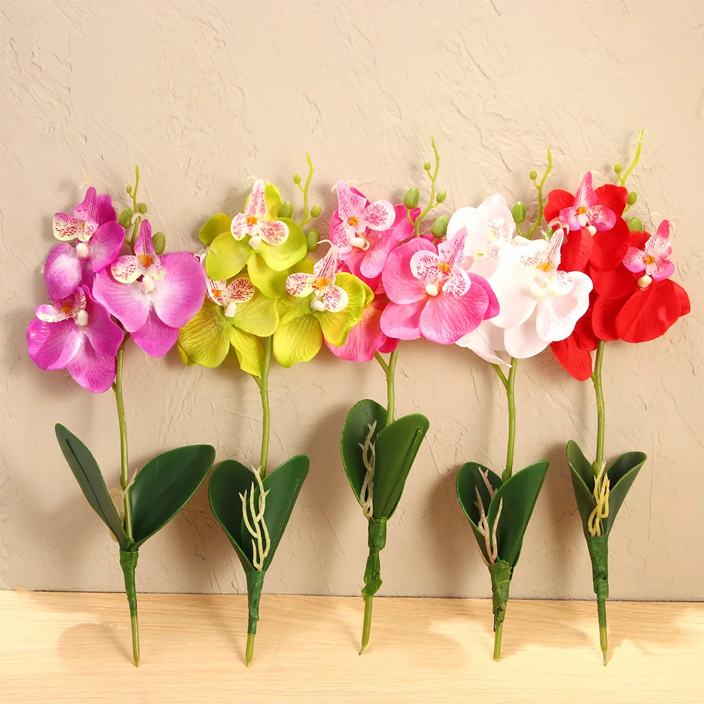 Маленький искусственный цветок трехголовая искусственная бабочка Орхидея цветы