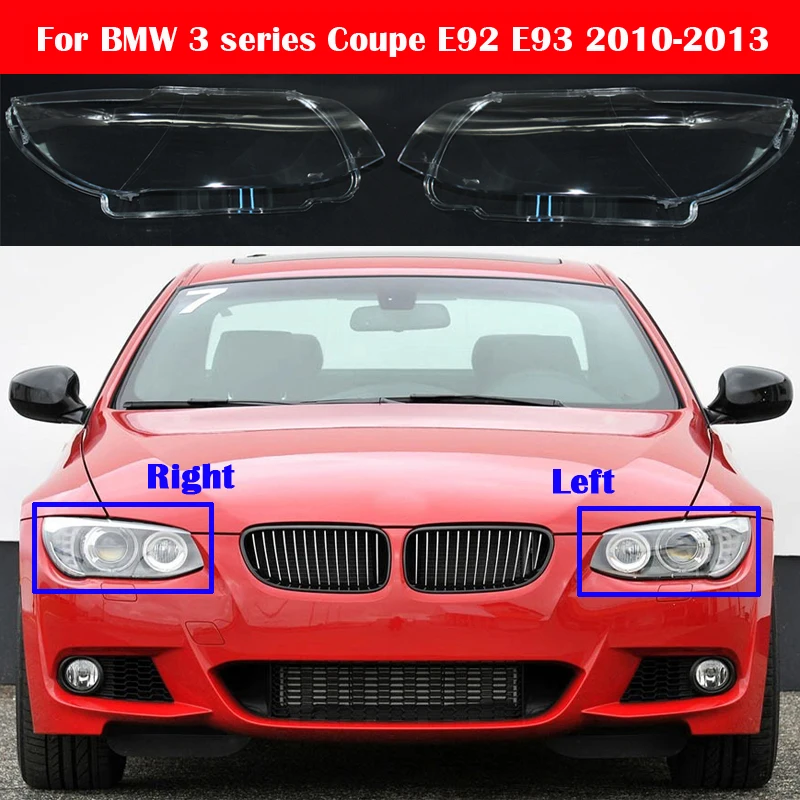 

Car front headlight glass lamp shade shell Lens light caps transparent cover For BMW 3 series Coupe E92 E93 2010-2013