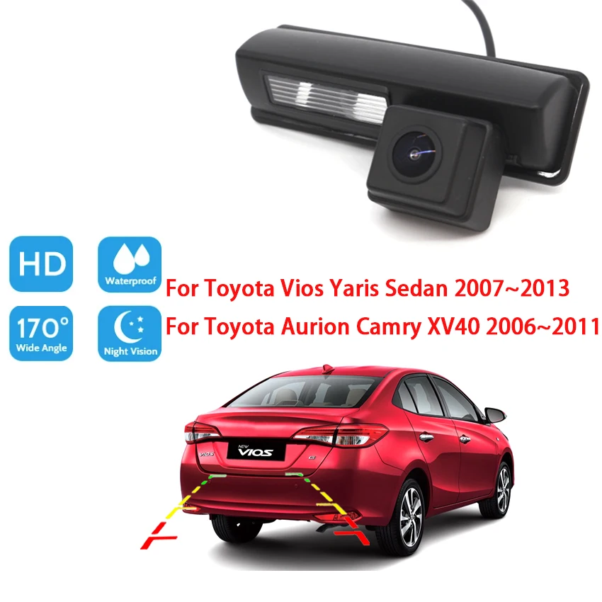 HD 170 градусов ночное видение для Toyota Vios Yaris Sedan 2007 ~ 2013 Aurion Camry XV40 2006 2011 камера