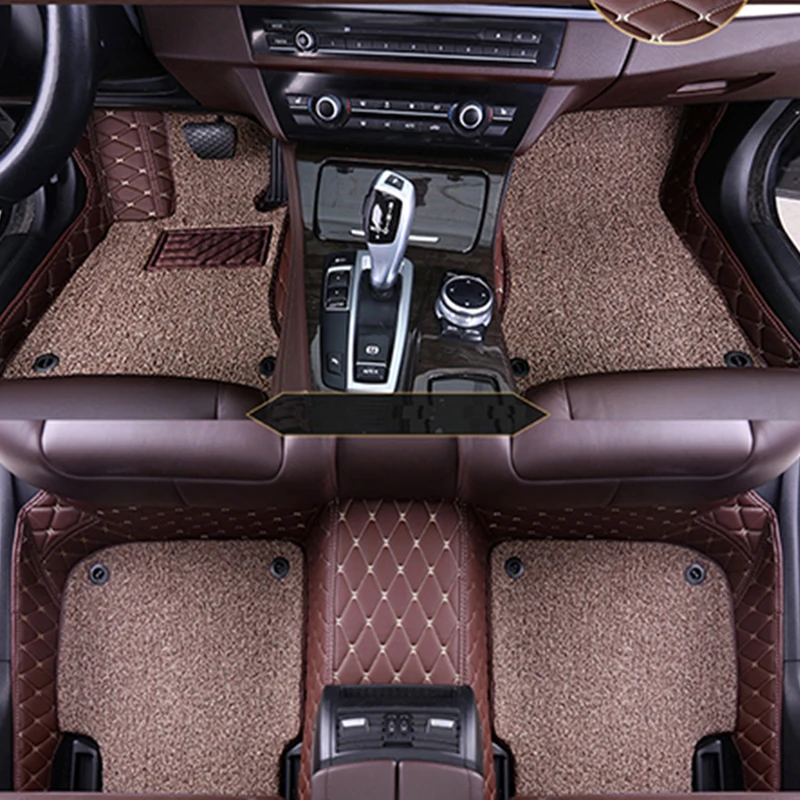 Кожаный Автомобильный напольный коврик на заказ 2 слоя для Jaguar XF XE XJL XJ6
