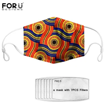 

FORUDESIGNS African Tribe Floral Pattern Unisex Anti Bacterial Masque Mask Outdoor Bicycle Windproof Non-disposable Mascarilla
