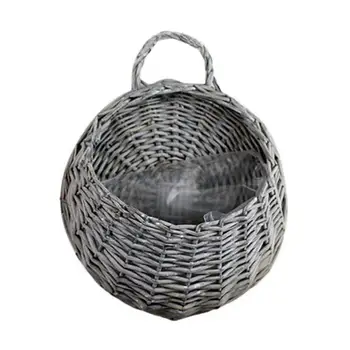 

Wall-mounted Flower Basket Wall Hanging Rattan Simulation Wall Plant Decoration Primary Home Flowerpot Color M6I1