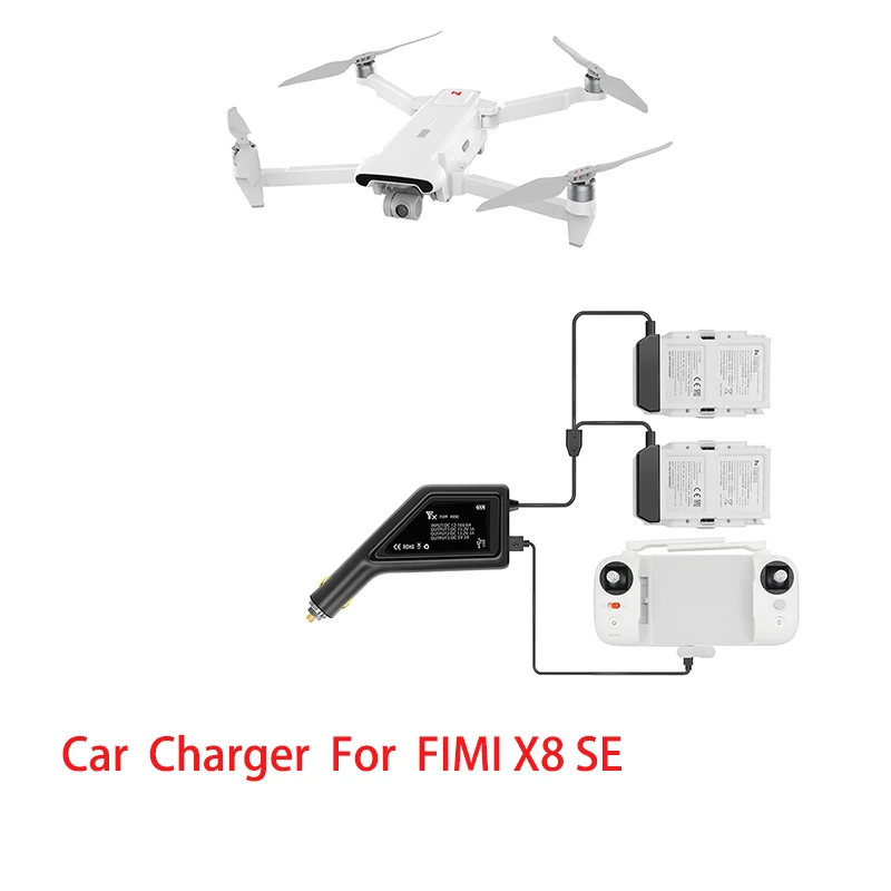 

FIMI X8 SE Car Charger Fast Charging 2 in1 Battery / Remote Controller Charger For FIMI X8 SE Drone Accessories