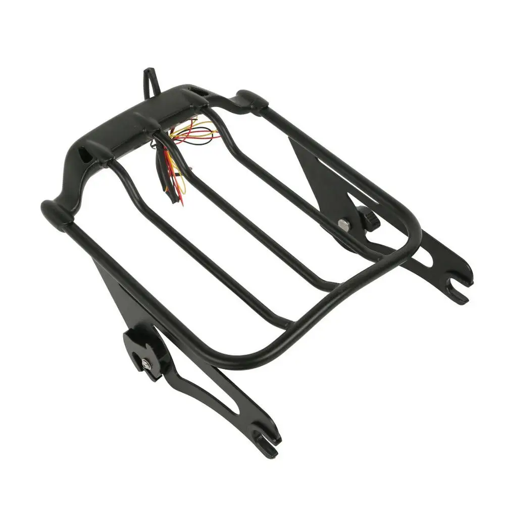 Luggage Rack Мотоциклетная Съемная стойка для багажа с воздушным крылом+ светильник/док-оборудование для Harley Road King Electra Street Glide 2009 - Цвет: Luggage Rack