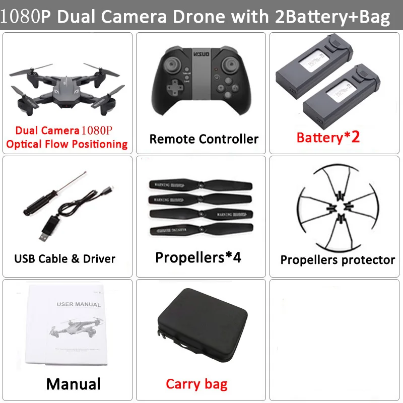 Visuo XS816 Радиоуправляемый Дрон оптический поток Радиоуправление с 4K двойной камерой wifi FPV Дрон жесты складной Квадрокоптер VS XS809HW xs809 - Цвет: Set8 1080P 2BAT CB