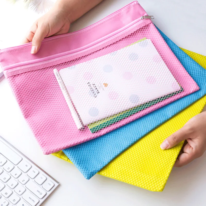

Wholesale Double Layer A4 Zippered File Bag Solid Color Multilayer Waterproof File Bag Large Capacity Multilayer Compartmental S