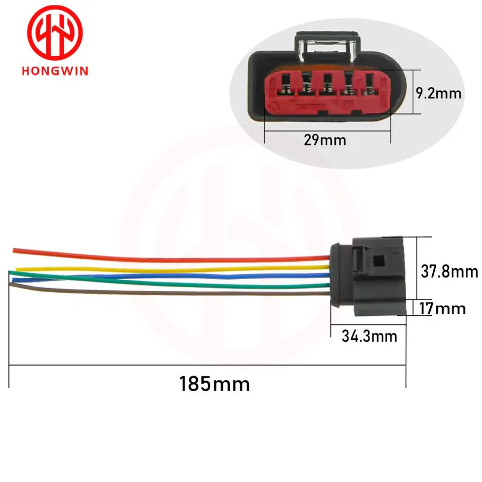 thumbnail image 2 of 5-Pin MAF Mass Air Flow Connector Kit For VW – Replacement Connector 1J0 973 775A (Housing, Terminals, Seals) 2 of 12