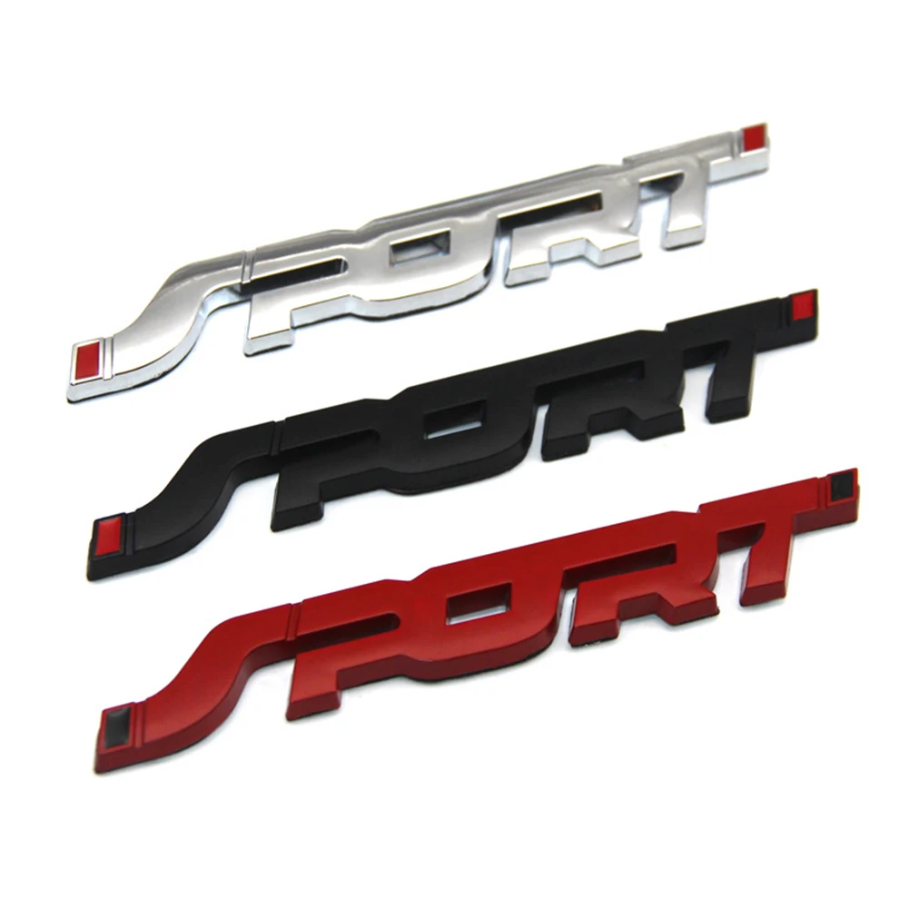 

Car Styling Decals Metal 3d Chrome Black/Silver/Red Auto Front Bumper Trunk Racing Sport Word Letter Logo Emblem Badge Sticke