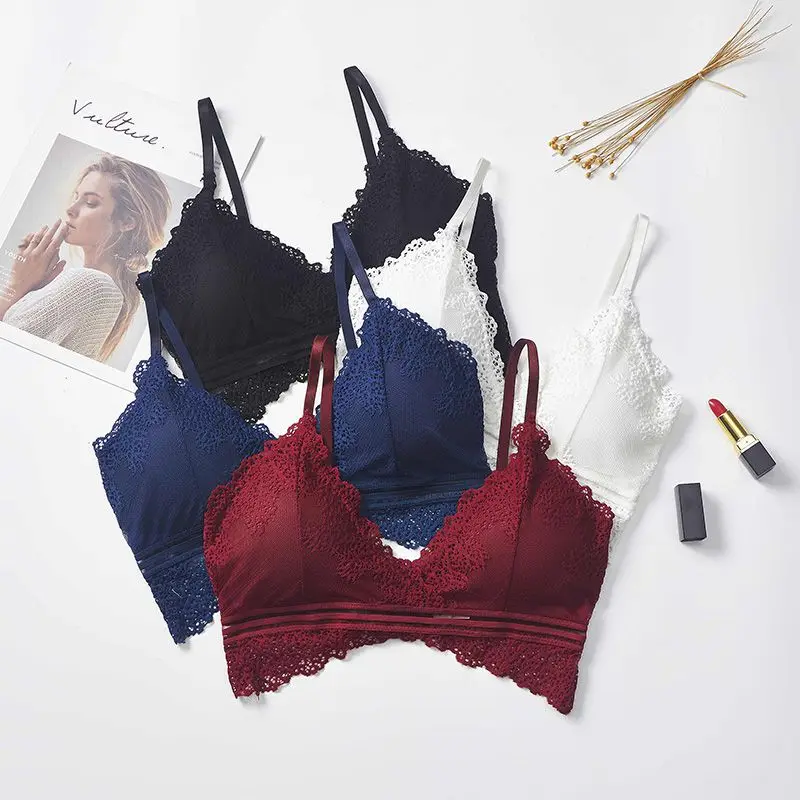 

Sexy Wrapped Chest Wire Free Bra Lingerie Female Underwear Fashion Lace Bra Women Tube Top