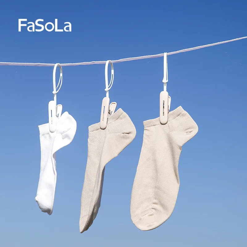 

12pcs Fasola Small Plastic Clip Rack Clothes Holder Household Clip Windproof Sock Underwear Clothes Drying Clip Laundry Supplies