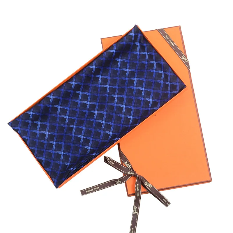 Высококачественные мужские шарфы с геометрическими волнами с обеих сторон мужской темно-синий 170*30 см длинный платок модный бренд Matagorda - Цвет: 3(NO BOX)