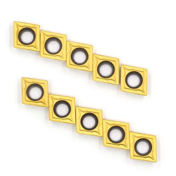 

10Pc CCMT09T308 UE6020 CNC Lathe Indexable Carbide Turning Insert, Multilayer Coated, 5/32inch Thick, 1/32inch Radius