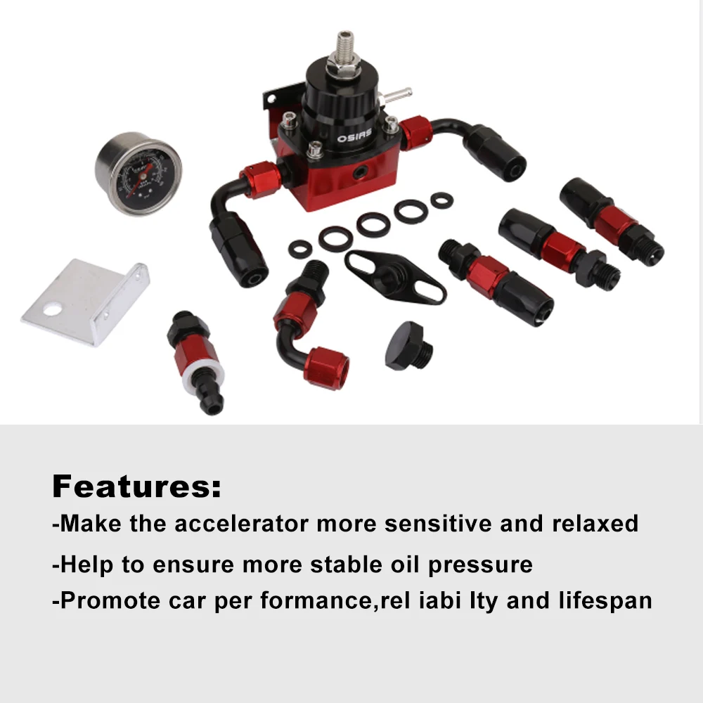 Buy Universal Aluminum 160 PSI Adjustable KPa Fuel Pressure Regulator - Blue In Walnut - Foto 5