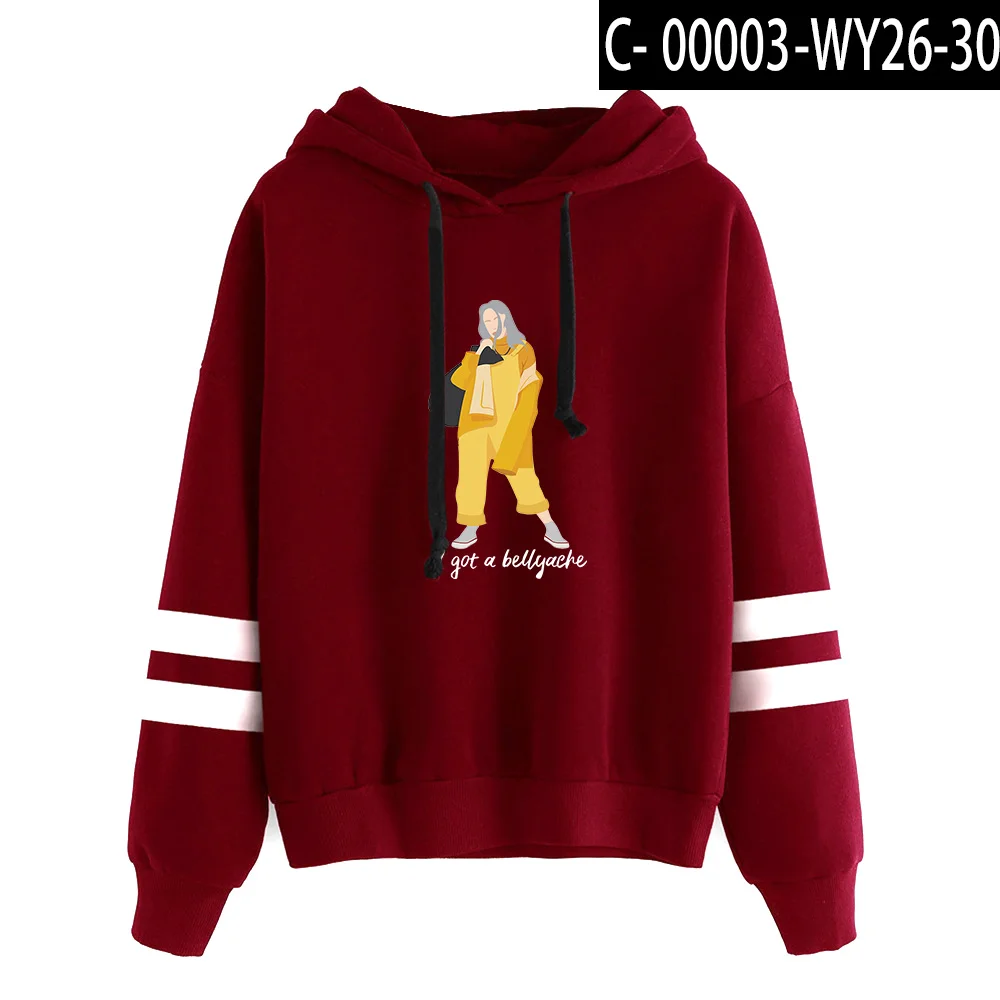 Красный, красный Billie Eilish толстовка женская одежда kpop черные женские толстовки хип-хоп Уличная одежда весна осень спортивный костюм - Цвет: Red