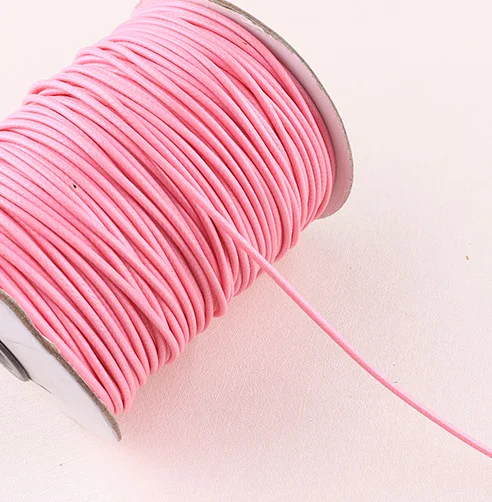 2mm Waxed Cord yellow/pink/white Beading Thread Necklace Rope For Jewelry Making DIY Bracelet Necklace Tools Handmade DIY - Цвет: pink 20m