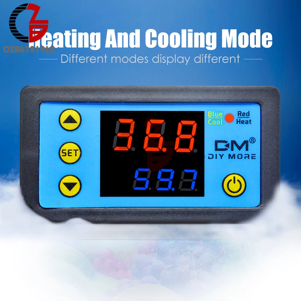 W3231 DC 24 в красный синий светодиодный цифровой контроль температуры Лер Термостат Термометр для внутреннего холодильника регулятор температуры