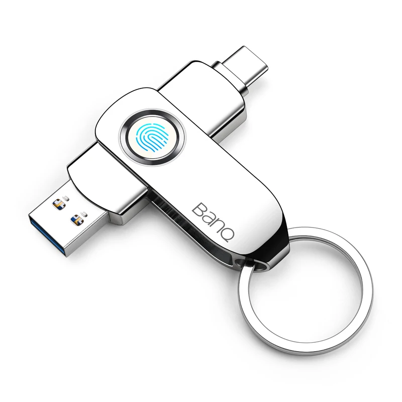 BANQ F22 64G 128GB Type C высокоскоростное Распознавание отпечатков пальцев зашифрованный