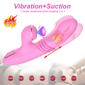 Clit Sucker Vibrator G Spot Dildo Thrusting Vibrator Clitoris Stimulator Magic Wand Nipple Sucking Vibrators Adult Toy for Women 2