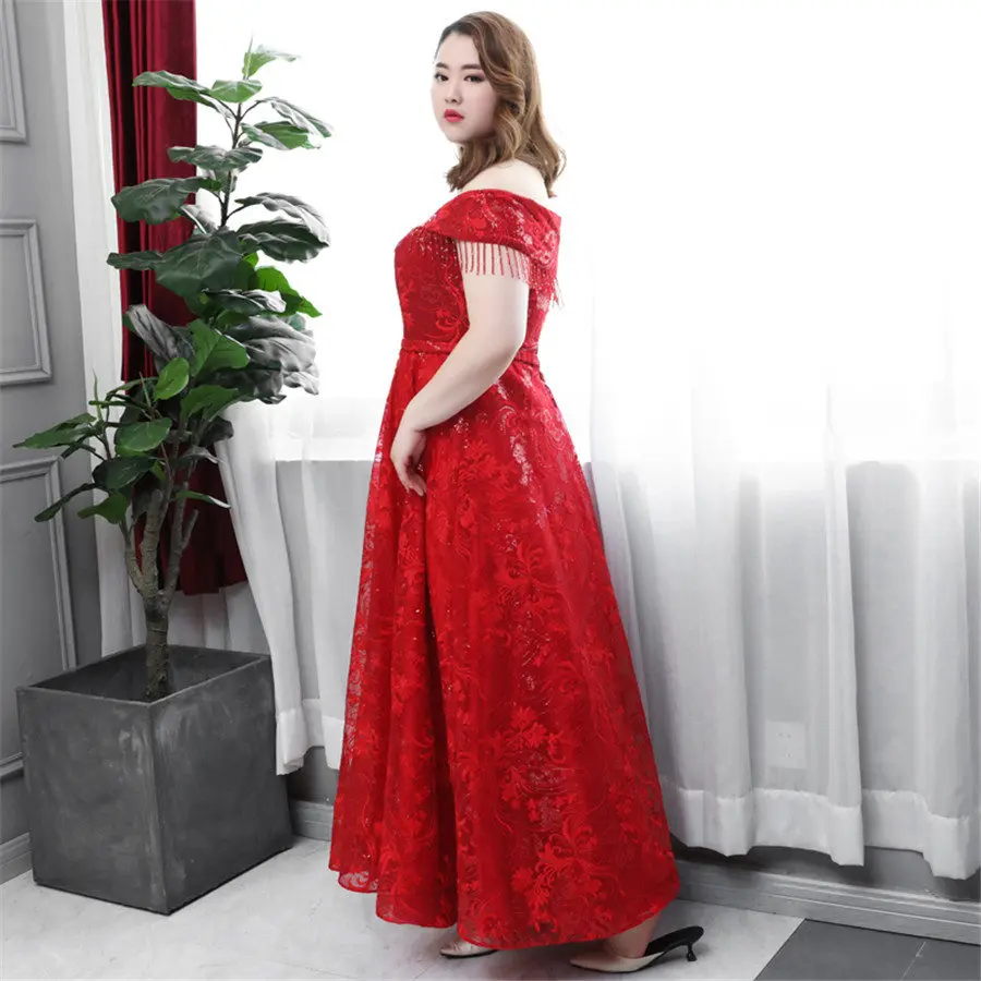 Tassel вечерние платья с открытыми плечами Robe De Soiree T546 размера плюс женские вечерние платья с блестками вечерние платья с вырезом лодочкой