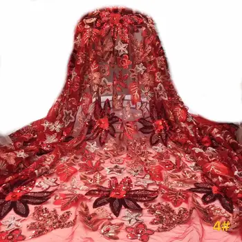 

big flowers design newcoming sequins french lace fabric with sequins good quality african mesh lace for wedding ZXDE091