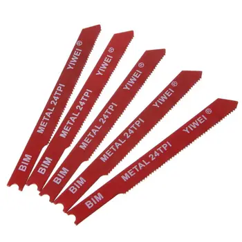 

5pcs Durable U-shank BIM Bi-Metal 3'' 24 TPI Reciprocating Saw Blade Cutter For Metal Cutting