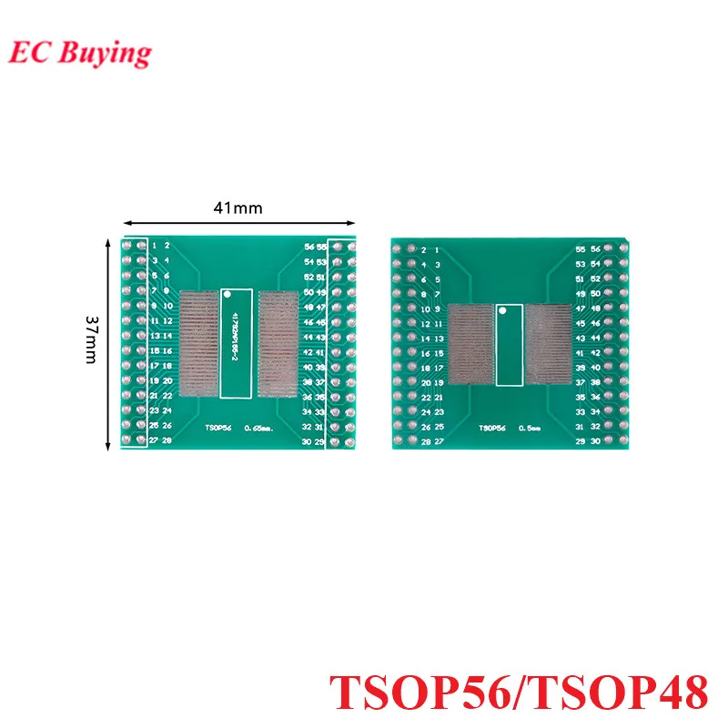 5 Pz Tsop56 Tsop48 A Dip56 Scheda Di Trasferimento Turn Dip Pin Adapter Am29 Series Ic Piastra Di Prova Pcb 0.5Mm 0.65Mm 2.54Mm Passo Presa