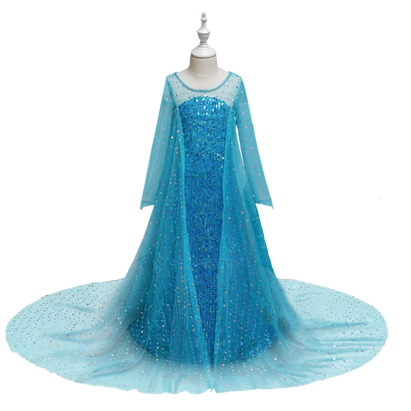 Autumn Winter Dress for Girls Long Sleeve Children Halloween Cosplay Costume Snow 2 Queen | Детская одежда и обувь