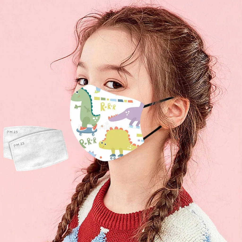 Быстрая доставка детская маска для лица с принтом динозавра бандажная фильтром