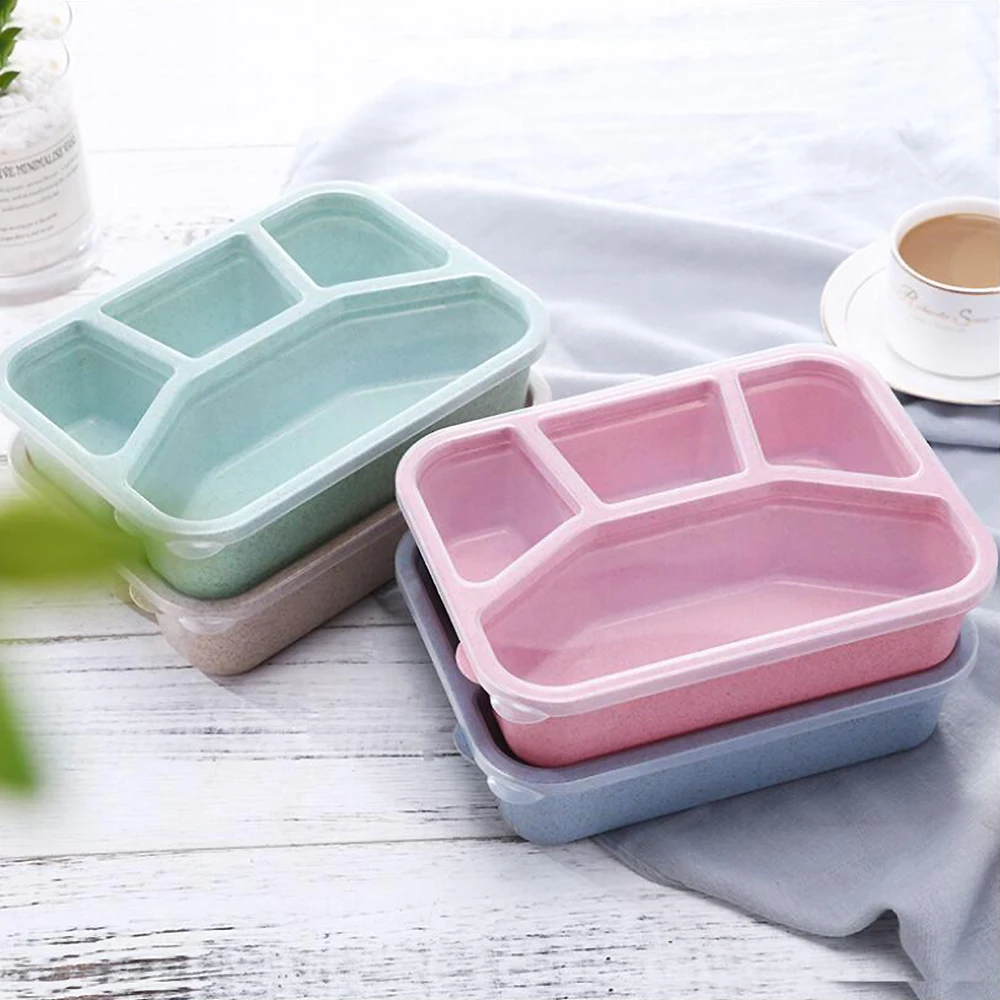 4 сетки детский ланч-бокс Bento box контейнер для еды ланчбокс для пикника контейнер для хранения еды посуда микроволновая печь свежесть 3