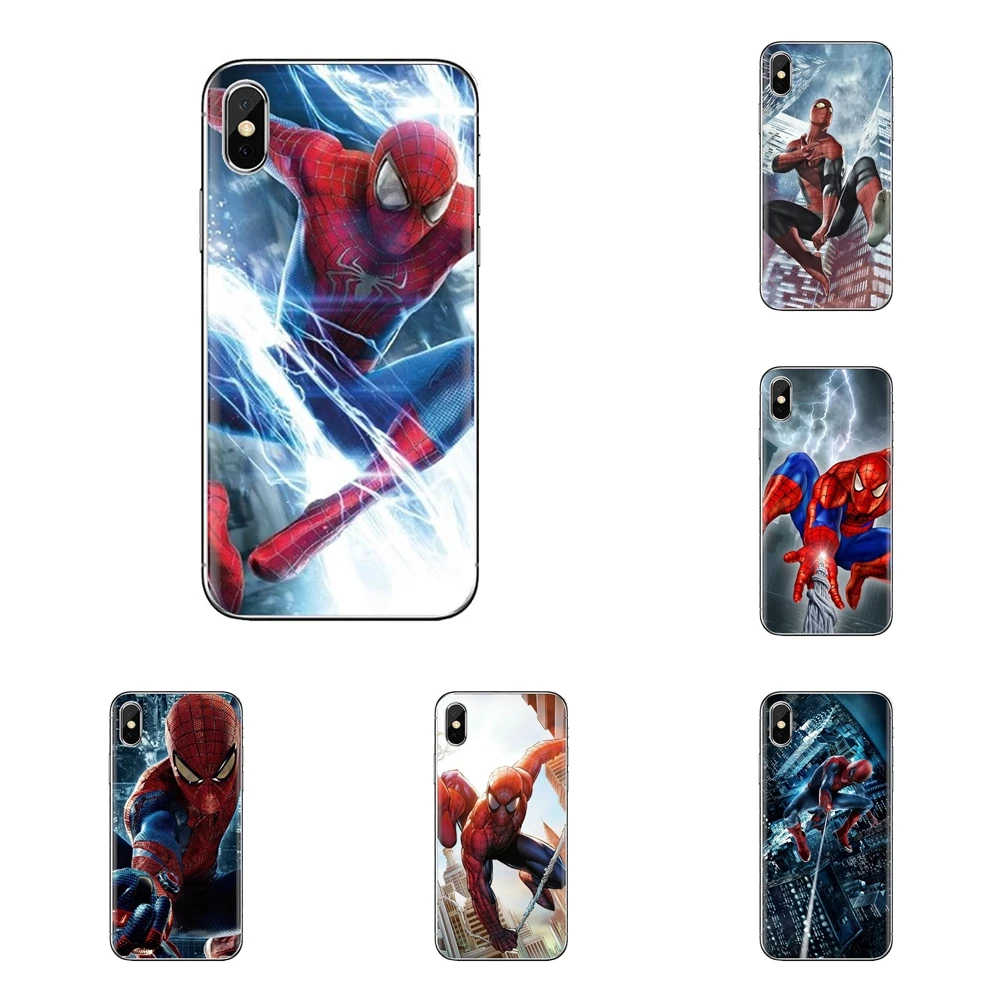 Для iPod Touch Apple iPhone 4 4s 5 5S SE 5C 6 6S 7 8 X XR XS Plus MAX Spiderman Человек-паук прозрачный мягкий