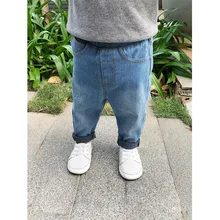 YYC/детская одежда для малышей Повседневная весенняя одежда для малышей Вязаные ковбойские штаны-шаровары для мальчиков модные штаны для девочек Стрейчевые брюки