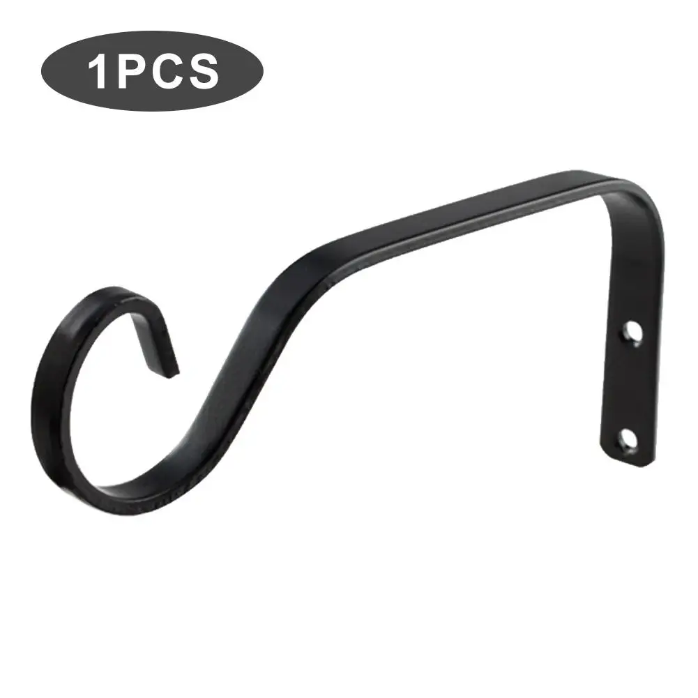 

Flower Basket Hook Iron Bending Plant Hanging Bracket Sturdy Wall Coat Hanger Garden Wall Light Hanging Flower Plant Hanger