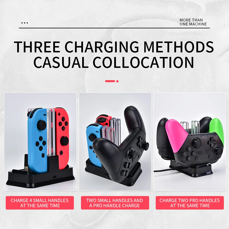 RETROMAX 4-в-1 стенд Зарядное устройство Для nintendo переключатель Joycon/nintendo переключатель Pro геймпад Зарядное устройство три метода для NS joy-con и Pro
