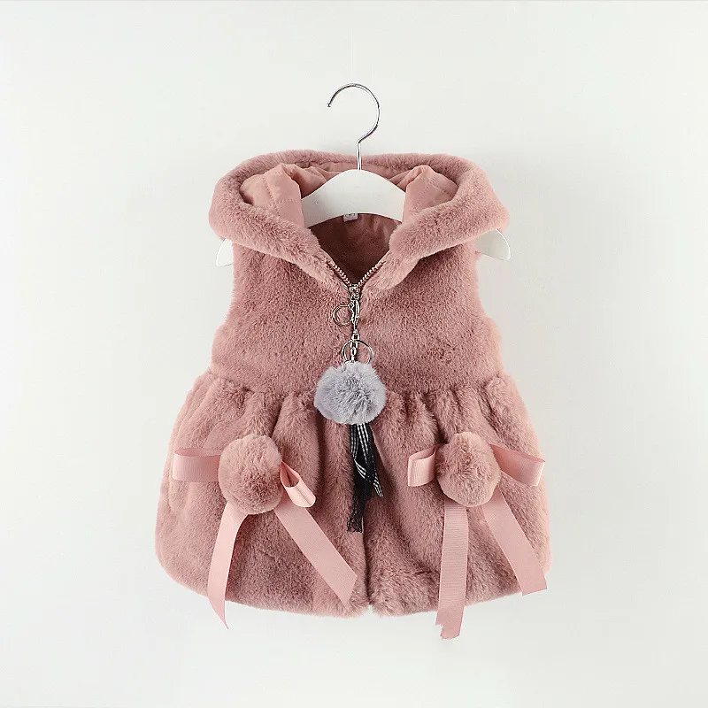 Новинка года, зимнее пальто с мехом для маленьких девочек длинная куртка теплый свитер детская одежда из толстого хлопка с большим меховым воротником