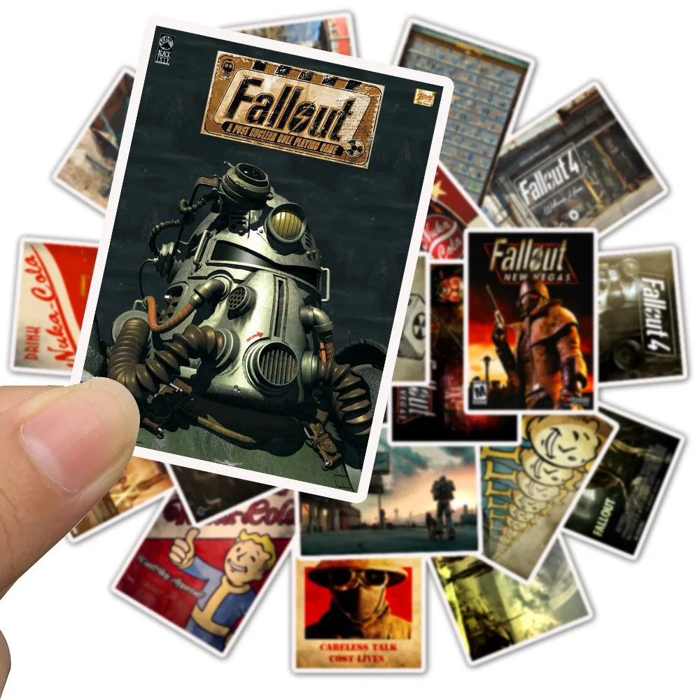 25 шт./лот Fallout 4 наклейки из игры для автомобиля ноутбука ПВХ велосипедный рюкзак домашняя наклейка DIY водонепроницаемый ПВХ игрушка наклейки
