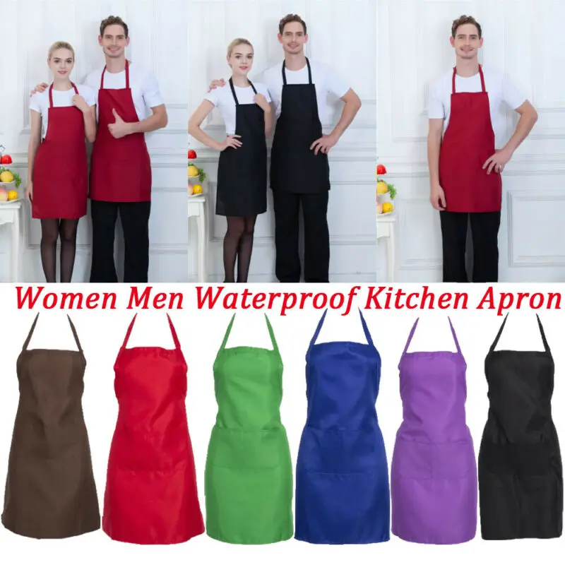 Women Men Waterproof Kitchen Apron Chef Butcher BBQ Cooking Sleeveless Cotton Linen Aprons for Men Women Home Cleaning Tools