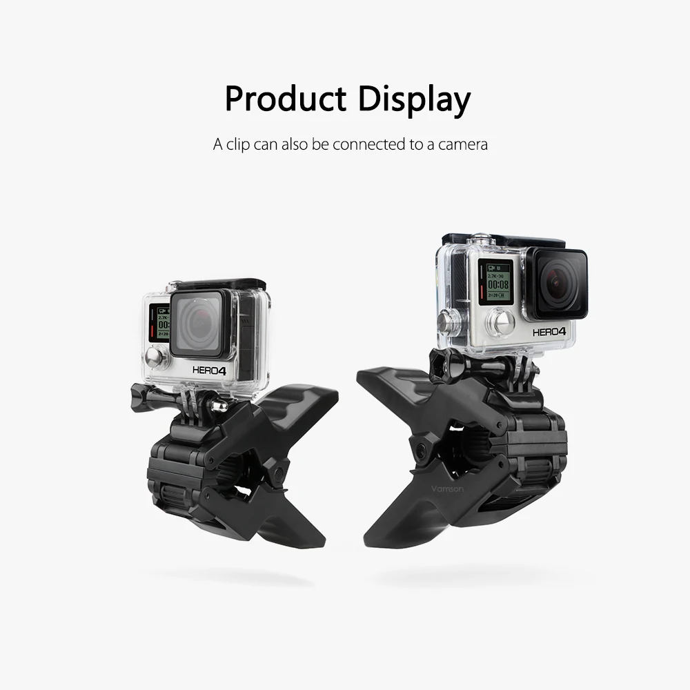 Vamson для Go Pro Аксессуары Jaws Flex зажим Крепление Регулируемая шея для GoPro Hero 7 6 5 4 для DJI OSMO для Xiaomi yi 2 4k VP516