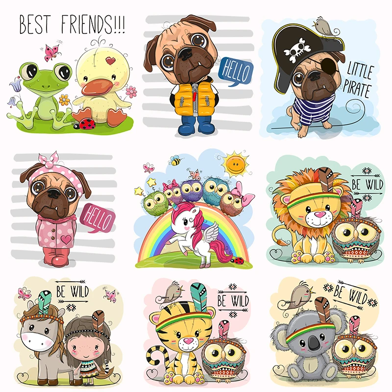

Cute dog Patches Heat Transfer Iron On Patch A-level Washable Clothes Stickers Easy Print By Household Irons