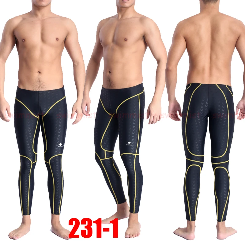 NWT HXBY-남성 경쟁 훈련 레이싱 다리 가죽 전문 수영 트렁크 바지, 물고기 스케일 패턴 모든 크기