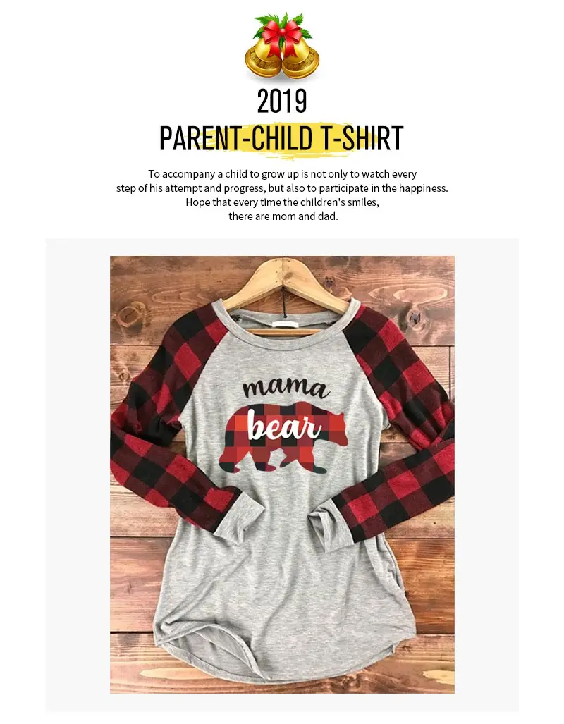 family look matching sweatshirt papa mama beer cartoon cute print clothes dad mom son daughter winter outfits cotton plaid kids