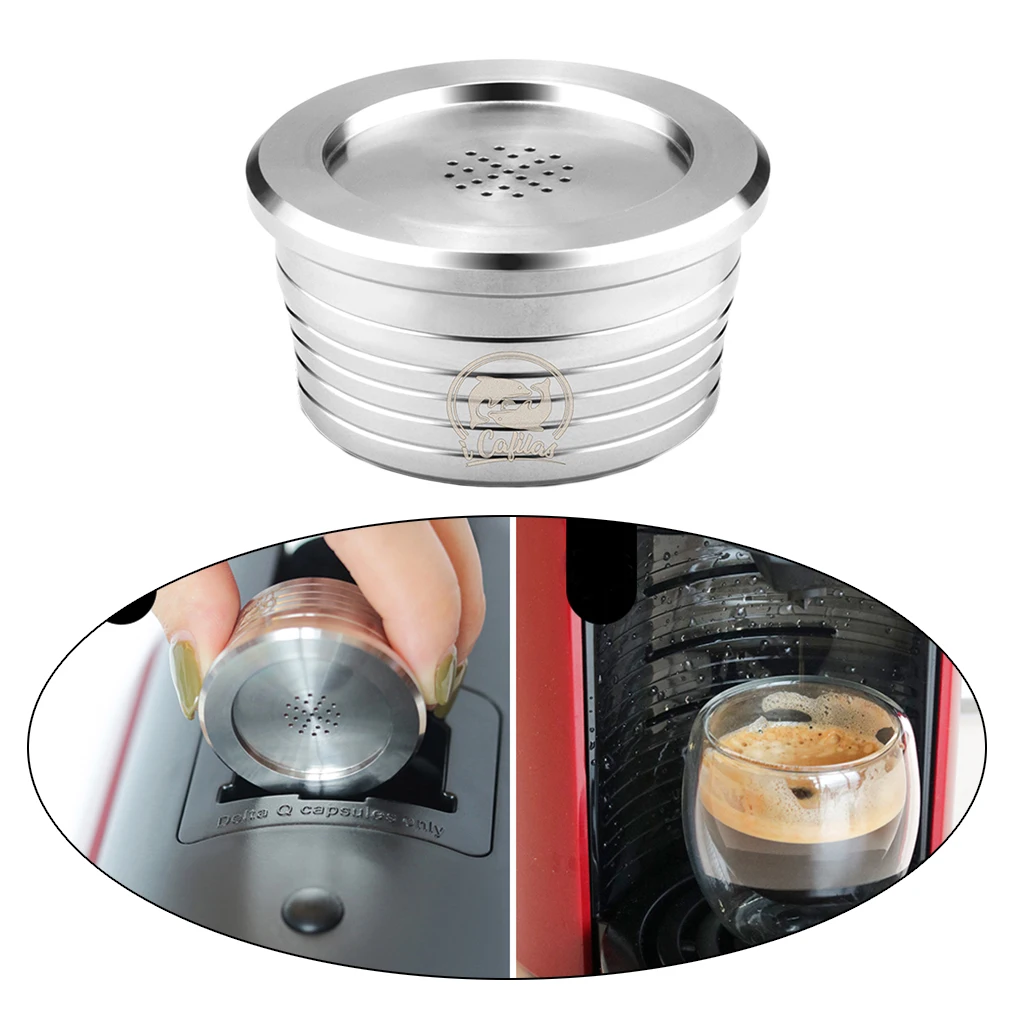 Reusable Capsule for Delta Q DIQ7323 Machine Stainless Steel Refillable  Coffee Capsules Espresso Cafe Filter wit Brush Tamper - AliExpress