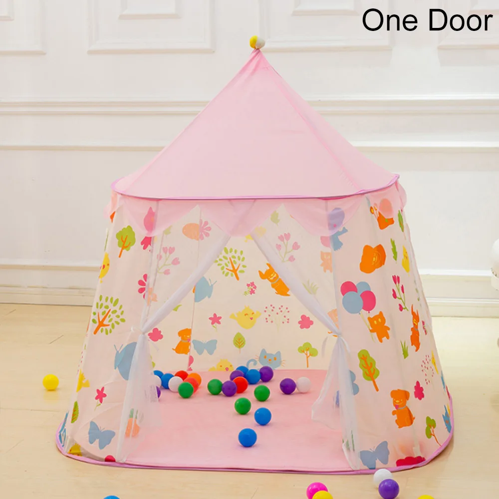 Детский замок палатка принцессы для детей на открытом воздухе, игровой домик, портативные складные детские палатки, Игровая палатка для малышей, Детская палатка в помещении, Прорезыватель зубов - Цвет: WJ3614B