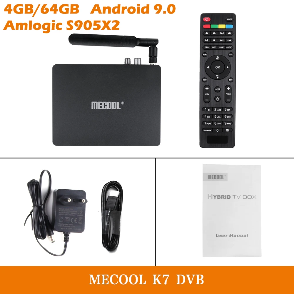 K7 TV BOX MECOOL K6 Смарт ТВ коробка DVB-S2 DVB-T2 DVB-C Android 7,0 HiSilicon HI3798M 2 ГБ+ 16 Гб Media player двухъядерный процессор Wi-Fi 4K 3D HD Декодер каналов кабельного телевидения - Цвет: K7 TV BOX