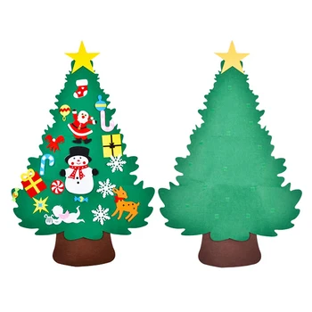 

Christmas Party Decoration New Year 2020 DIY Felt Christmas Tree Snowman With Ornaments Fake Christmas Tree Kids Toys
