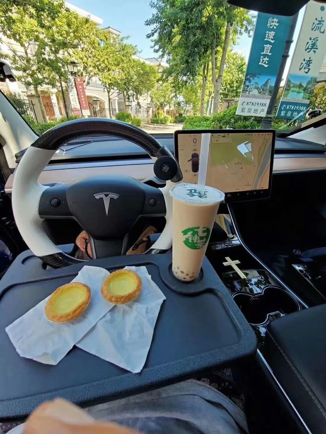 Steering Wheel For Tablet Or Notebook Car Travel Table Food Laptop Holder Desk Car Table Tray Tesla Model 3/Y