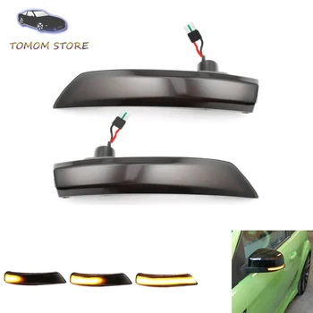 

2x led water flowing rearview mirror turn signal indicator dynamic lights for Ford Focus MK2 MK3 Mondeo MK4 Focuse 2 3 auto lamp