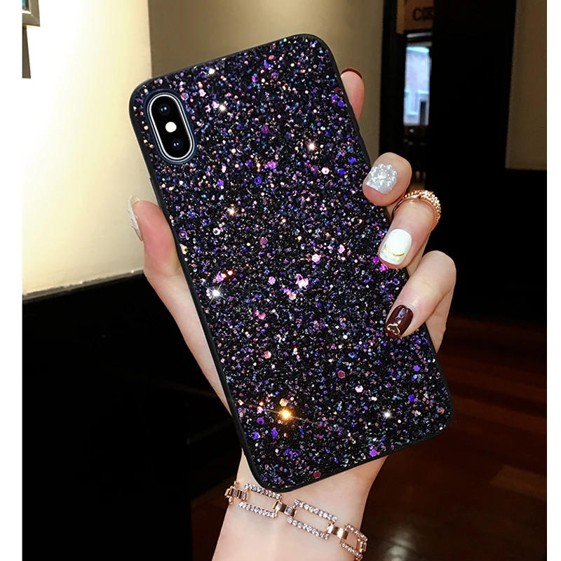 Блестящая Вспышка чехол для iPhone 7 8 6 6s Plus 7Plus Модный Блестящий чехол для iPhone 11 Pro X Xs Max XR защитный чехол для телефона