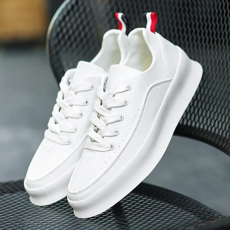 all-white Мужская Спортивная обувь из искусственной кожи; мужские кроссовки спортивные кроссовки для занятий спортом; мужские кроссовки для бега; белые спортивные кроссовки для тренировок; A-350 - Цвет: all-white